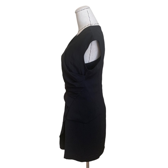 Helmut Lang Draped Black Mini Dress Size 0 - Picture 7 of 12